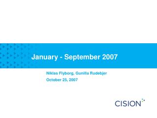 January - September 2007