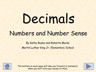 Decimals Numbers and Number Sense