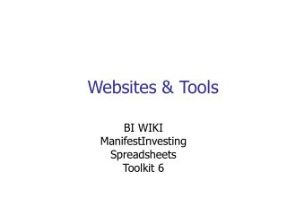 Websites &amp; Tools