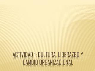 Actividad 1: Cultura, liderazgo y cambio organizacional