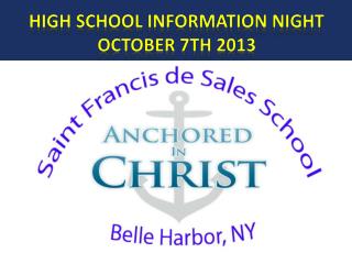 High School information night October 7th 2013