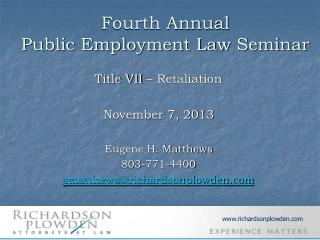 Fourth Annual Public Employment Law Seminar