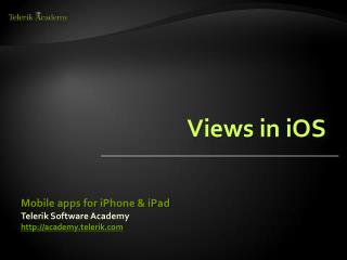 Views in iOS