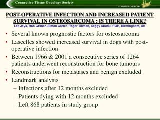 Several known prognostic factors for osteosarcoma