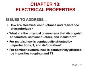 CHAPTER 18: ELECTRICAL PROPERTIES
