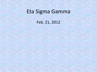 Eta Sigma Gamma