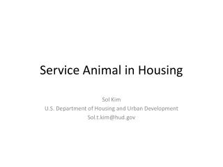 Service Animal in Housing