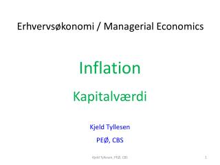 Inflation Kapitalværdi Kjeld Tyllesen PEØ, CBS