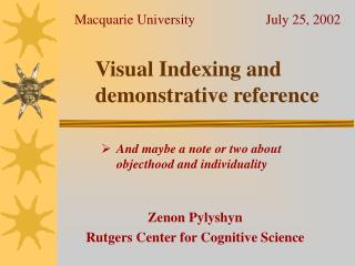 Visual Indexing and demonstrative reference