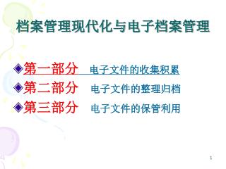 档案管理现代化与电子档案管理