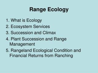 Range Ecology