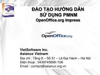 ĐÀO TẠO HƯỚNG DẪN SỬ DỤNG PMNM OpenOffice Impress