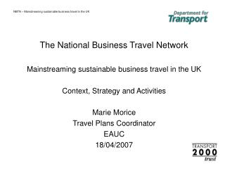 NBTN – Mainstreaming sustainable business travel in the UK