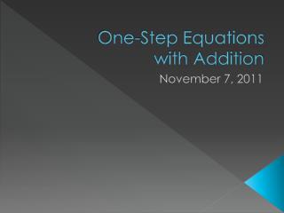 One-Step Equations with Addition