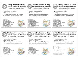 Study Abroad in Italy Graduate Professional Students Consortium of Universities