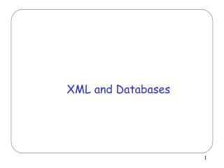 XML and Databases