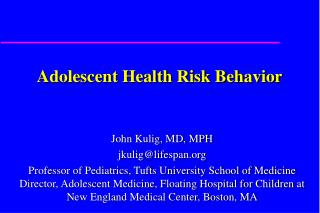 Adolescent Health Risk Behavior