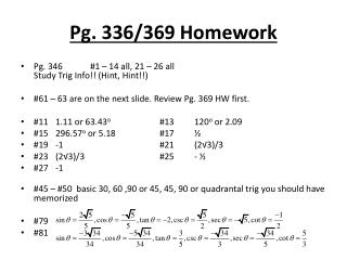 Pg. 336/369 Homework