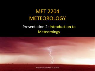 MET 2204 METEOROLOGY