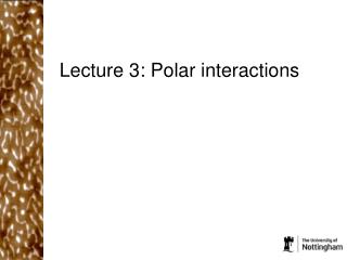 Lecture 3: Polar interactions