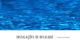 Instalações de recalque