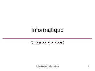 Informatique