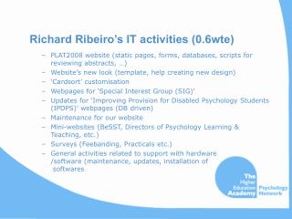 Richard Ribeiro’s IT activities (0.6wte)