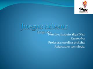 Nombre: Joaquín aliga Díaz Curso: 6ºa Profesora: carolina picheira Asignatura: tecnología