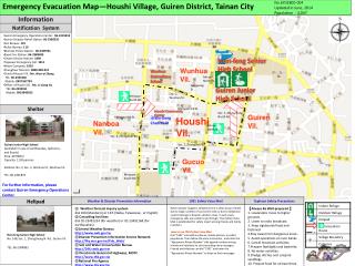 Emergency Evacuation Map—Houshi Village, Guiren District, Tainan City