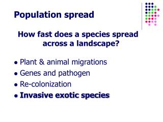 Population spread