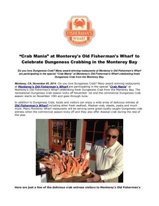 “Crab Mania” at Monterey's Old Fisherman's Wharf