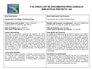F-25 CHECK LIST DE DOCUMENTOS PARA CONSULTA (BIBLIOTECA) PROYECTO 450