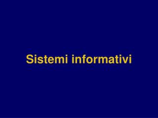 Sistemi informativi