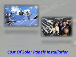 Cost of solar panels installation