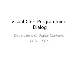 Visual C++ Programming Dialog