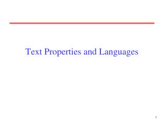 Text Properties and Languages