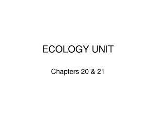 ECOLOGY UNIT