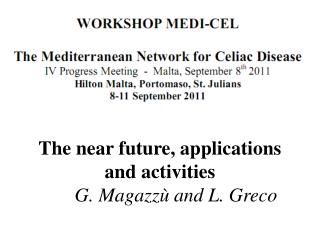 The near future, applications and activities G. Magazzù and L. Greco