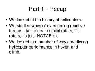 Part 1 - Recap