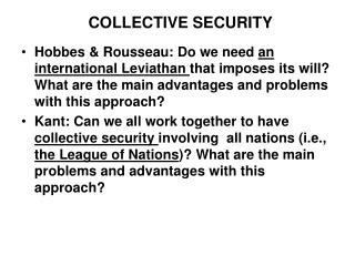 COLLECTIVE SECURITY