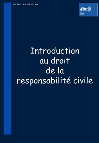 Introduction au droit de la responsabilité civile