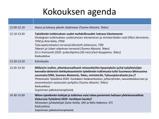 Kokouksen agenda