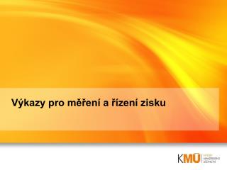 Výkazy pro měření a řízení zisku