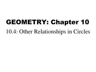 GEOMETRY: Chapter 10