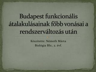 Budapest funkcionális átalakulásainak főbb vonásai a rendszerváltozás után