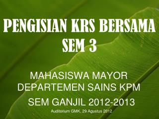 PENGISIAN KRS BERSAMA SEM 3