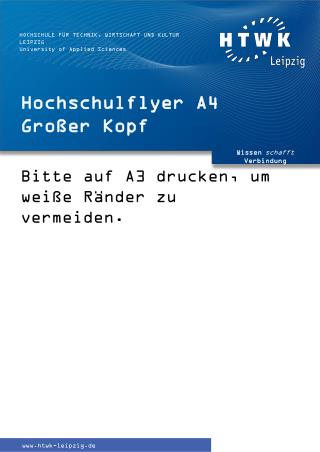 Hochschulflyer A4 Großer Kopf