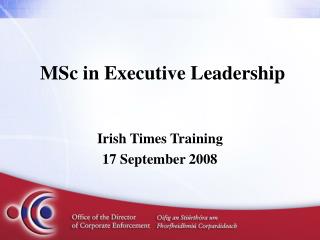 MSc in Executive Leadership