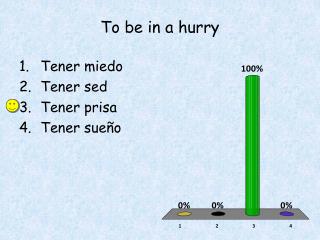 To be in a hurry