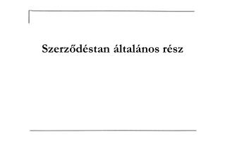 Szerződéstan általános rész